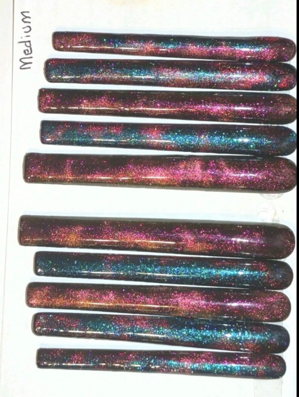 Hand crafted custom Square Cateye 10pc 6xl acrylic press on nails sz Medium - Picture 11 of 17